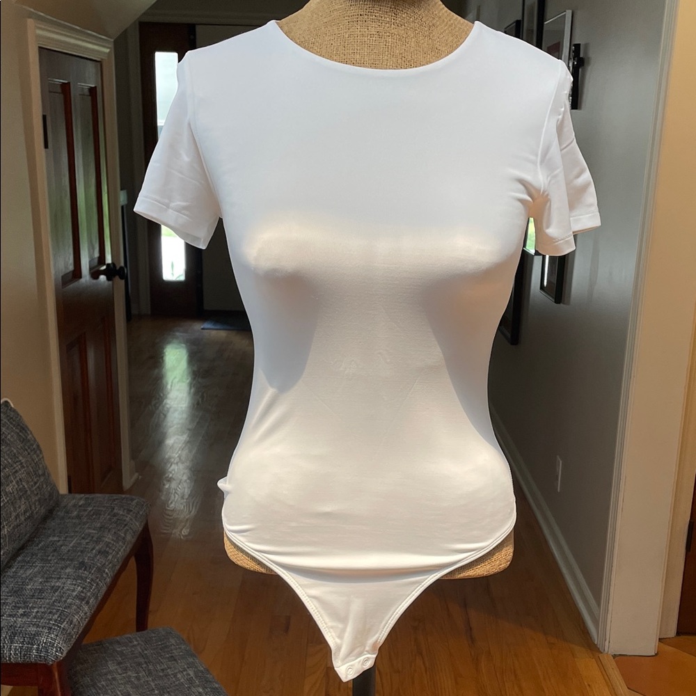 Babaton White Bodysuit Top